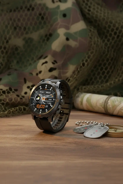 Military Smart Watch for Men - 1.46 AMOLED/500mAh Fitness Tracker The Blue Coil