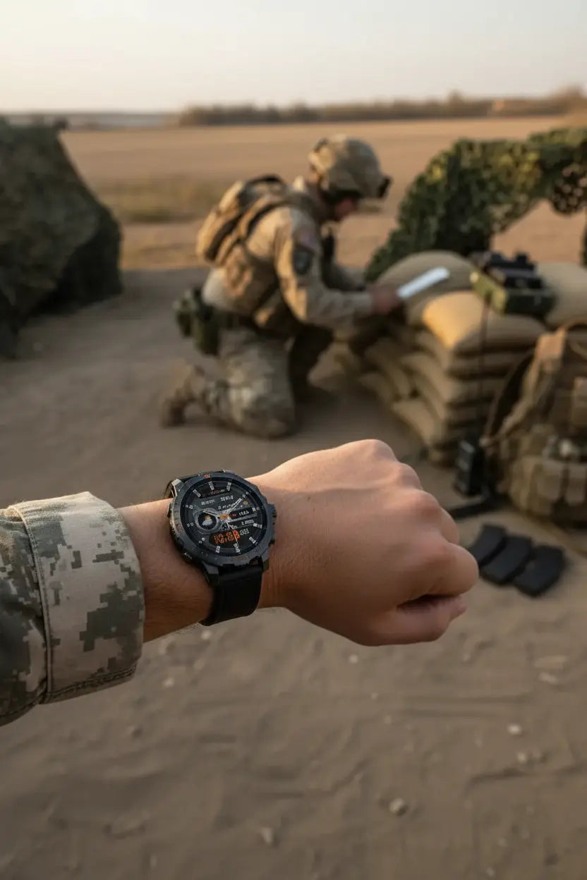 Military Smart Watch for Men - 1.46 AMOLED/500mAh Fitness Tracker The Blue Coil