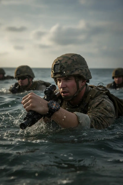 Military Smart Watch for Men - 1.46 AMOLED/500mAh Fitness Tracker The Blue Coil