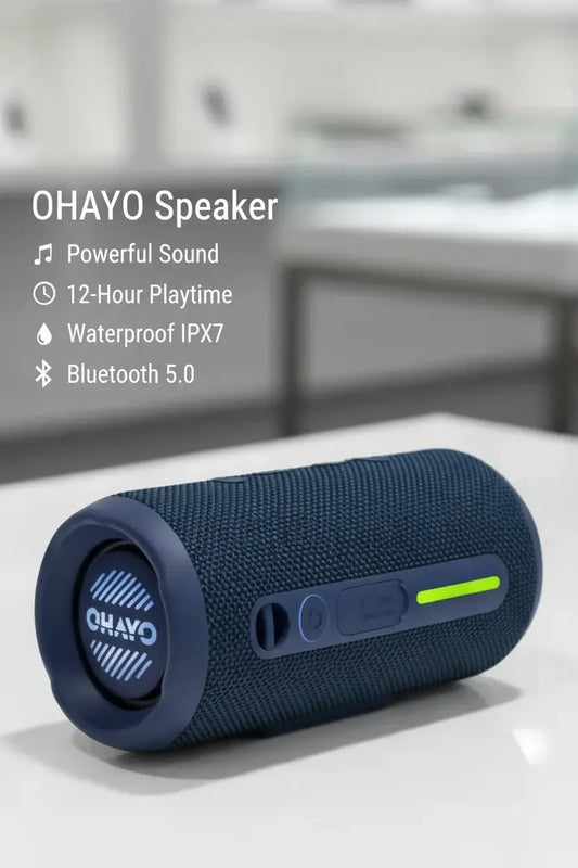 Portable Bluetooth Speaker IPX7 Waterproof Wireless Speaker with 24W Stereo Sound Active Extra Bass Bluetooth 5.3 RGB Lights Dual Pairing Up to 30H Playtime for Home Outdoor Party (Blue)