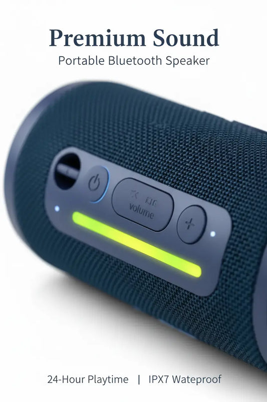 Summer Vibe Party Pack: IPX7 Waterproof Bluetooth Speaker & Smart Audio Sunglasses Bundle – UV400 Polarized Wireless Music Glasses & Portable 20W Stereo Sound