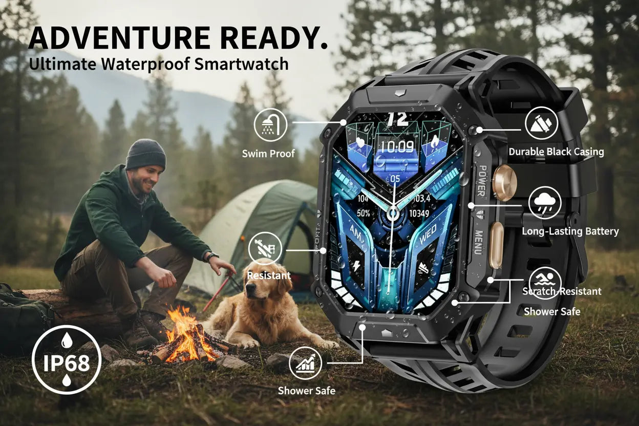 OUKITEL BT80 Smart Watch for Men: Military-Grade Features The Blue Coil