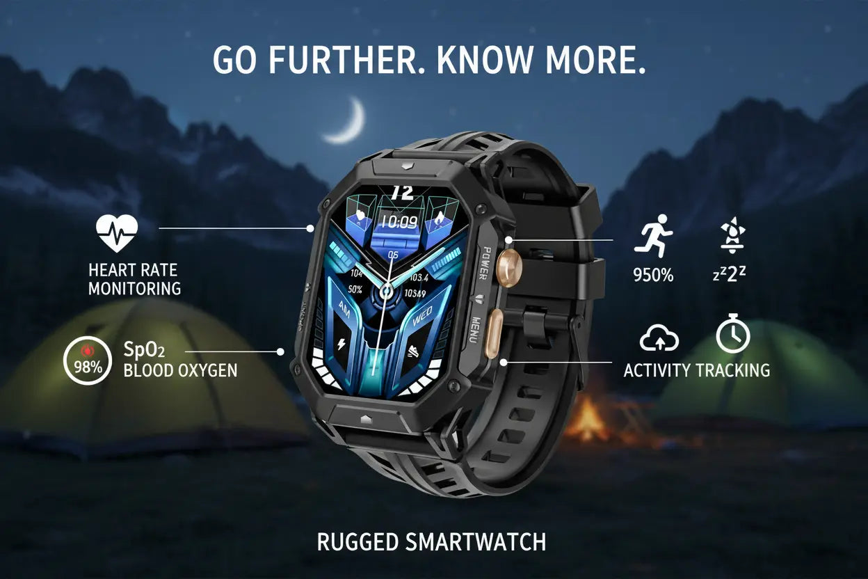 OUKITEL BT80 Smart Watch for Men: Military-Grade Features The Blue Coil