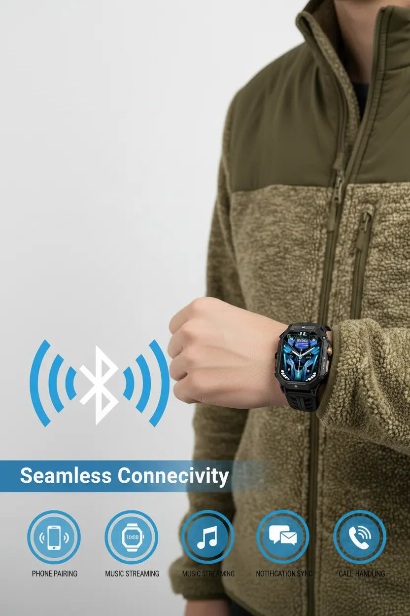 OUKITEL BT80 Smart Watch for Men: Military-Grade Features The Blue Coil