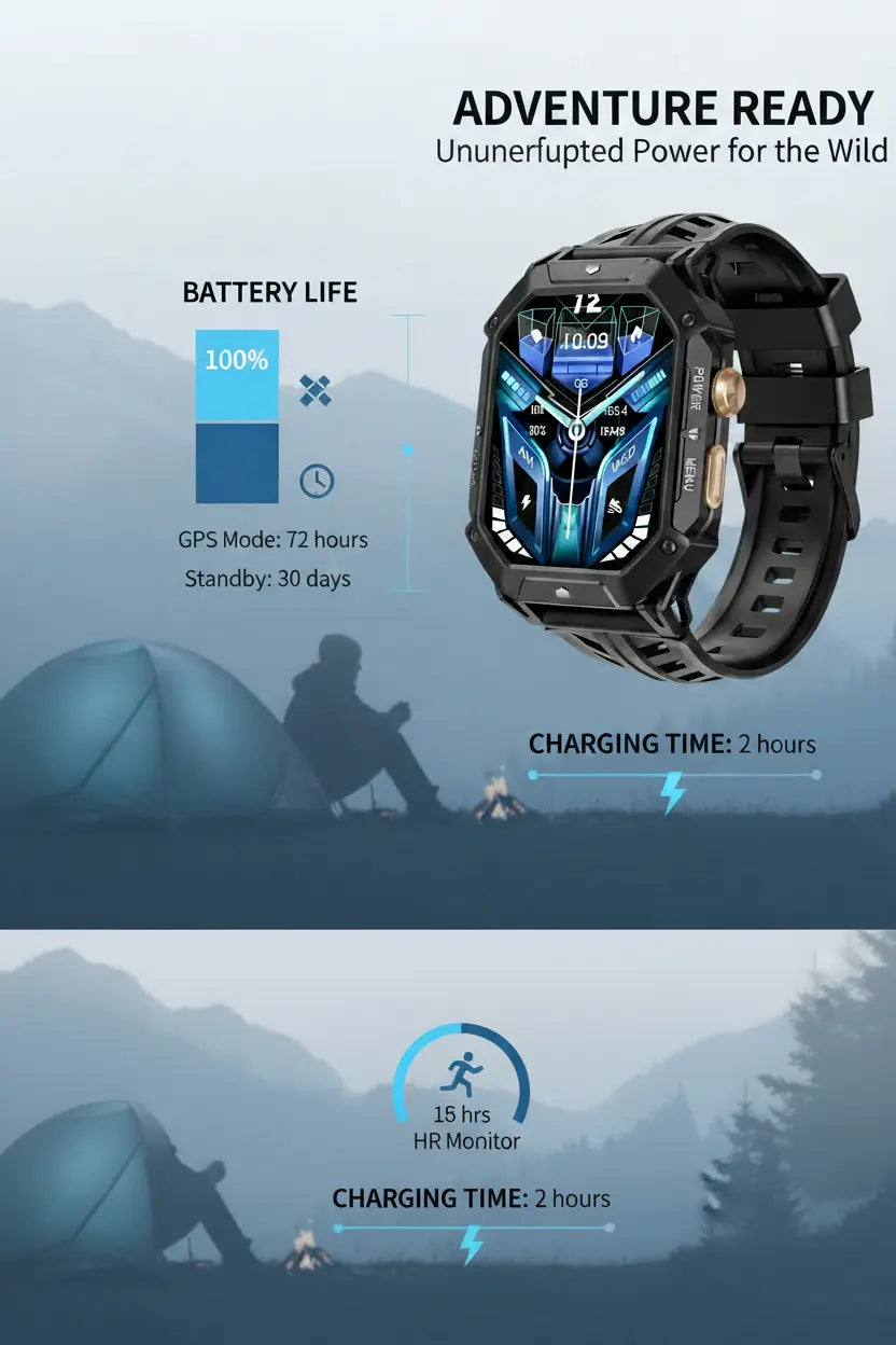 OUKITEL BT80 Smart Watch for Men: Military-Grade Features The Blue Coil