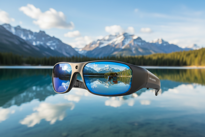 OhO Camera Glasses4K Pro 24M Resolution H.265 Smart Glasses with Built-in 128GB MemoryUV400 Sunglasses for Outdoor Sport The Blue Coil