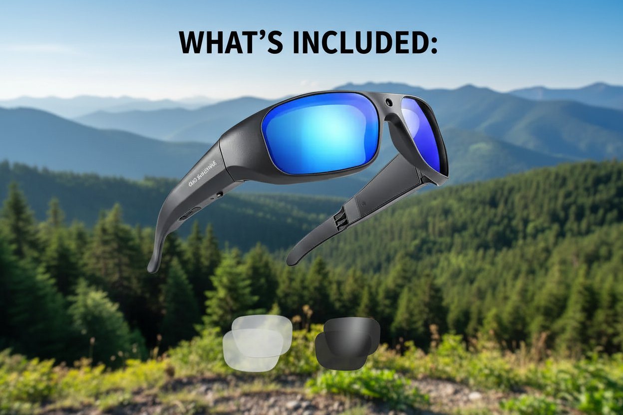 OhO Camera Glasses4K Pro 24M Resolution H.265 Smart Glasses with Built-in 128GB MemoryUV400 Sunglasses for Outdoor Sport The Blue Coil