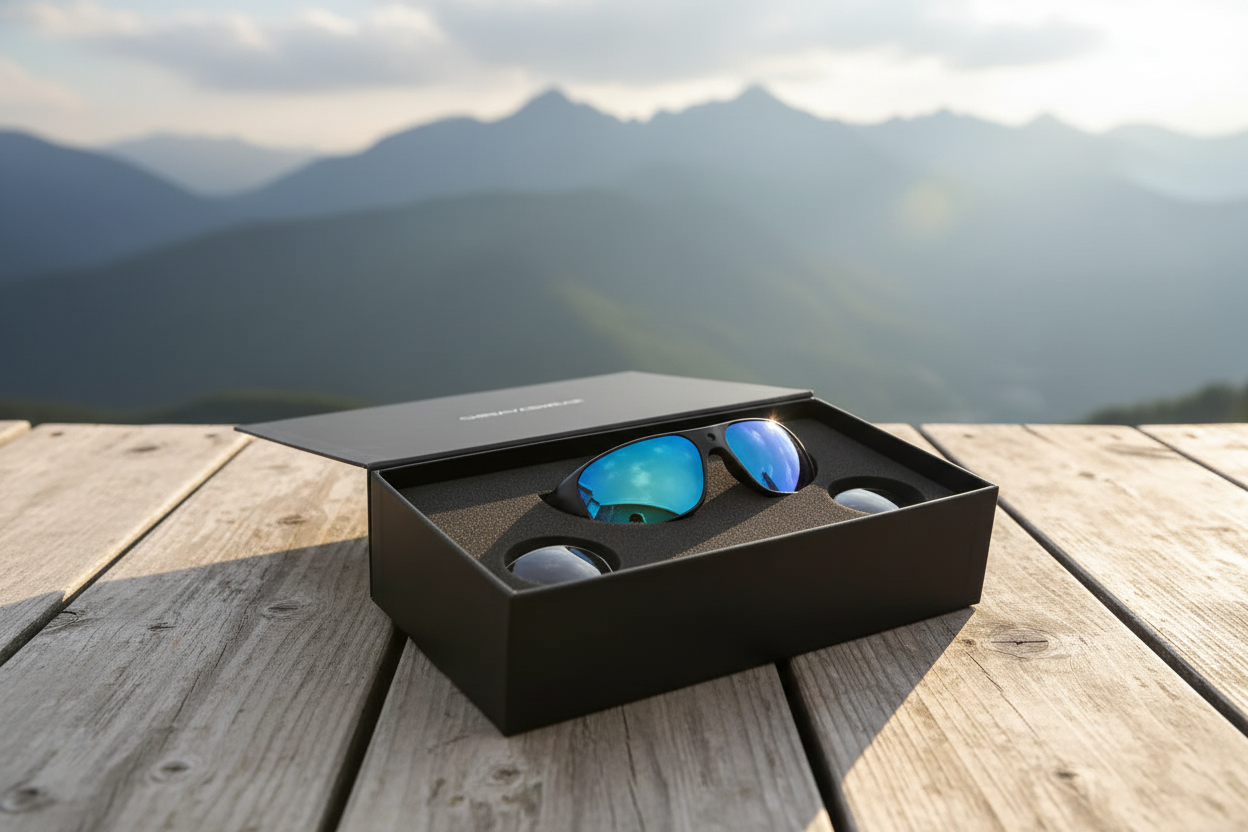 OhO Camera Glasses4K Pro 24M Resolution H.265 Smart Glasses with Built-in 128GB MemoryUV400 Sunglasses for Outdoor Sport The Blue Coil