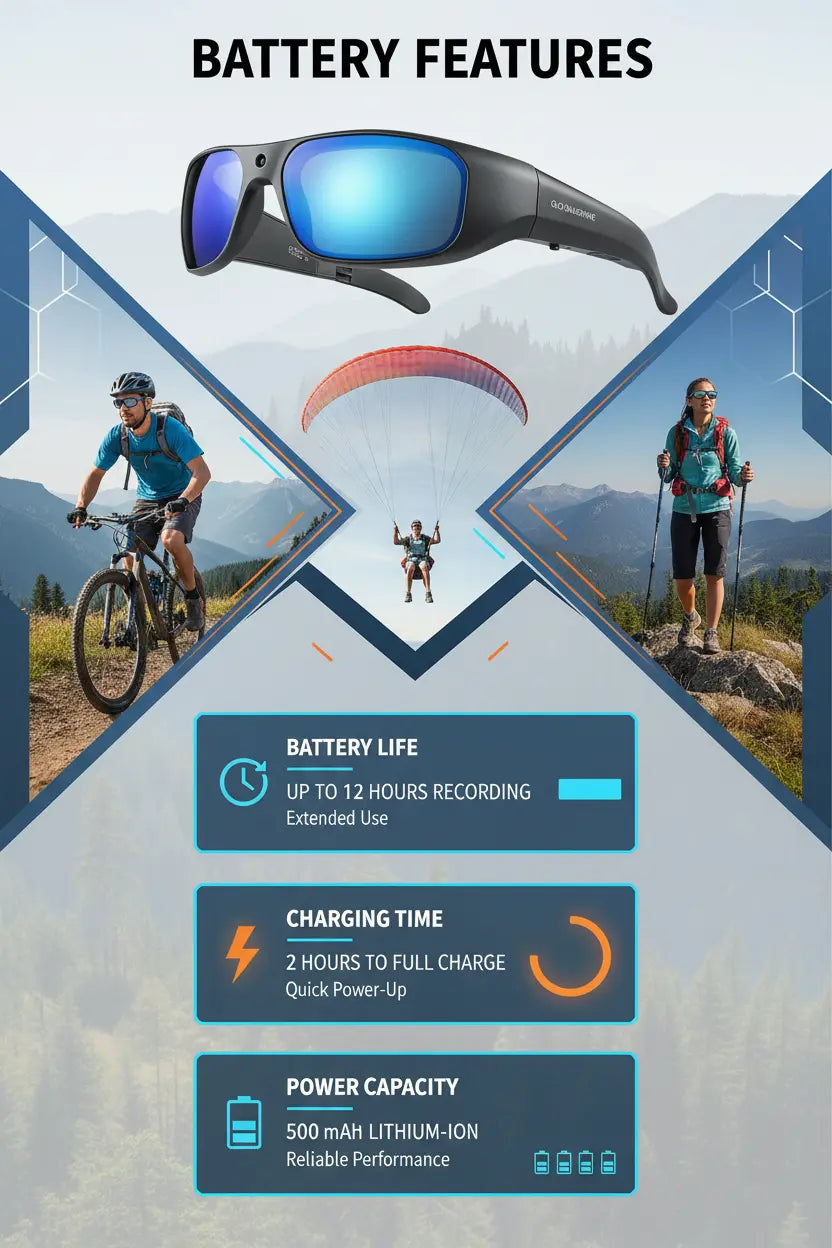 OhO Camera Glasses4K Pro 24M Resolution H.265 Smart Glasses with Built-in 128GB MemoryUV400 Sunglasses for Outdoor Sport