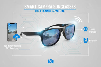 OhO sunshine 256GB WiFi Camera Glasses The Blue Coil