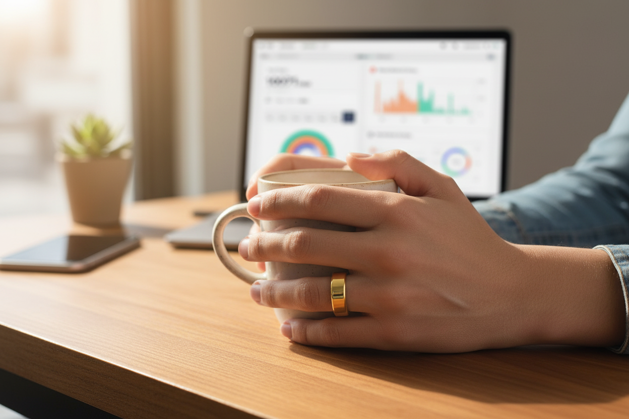 Oulencu 2024 Smart Ring Health Tracker - The Blue Coil Smart Ring 