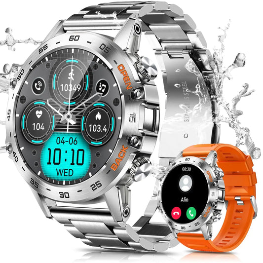 PODOEIL Military Smart Watches for Men(Answer/Make Call) Tactical Smartwatch for Android iOS 400mAh Battery/Sports Tracking/Health/Sleep Monitoring