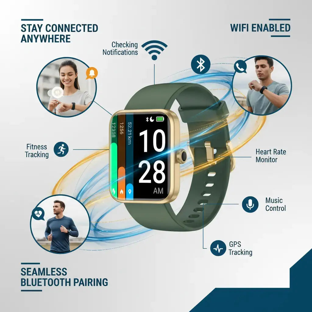 Pautios Smart Watch Fitness Tracker with Blood Oxygen Monitor The Blue Coil