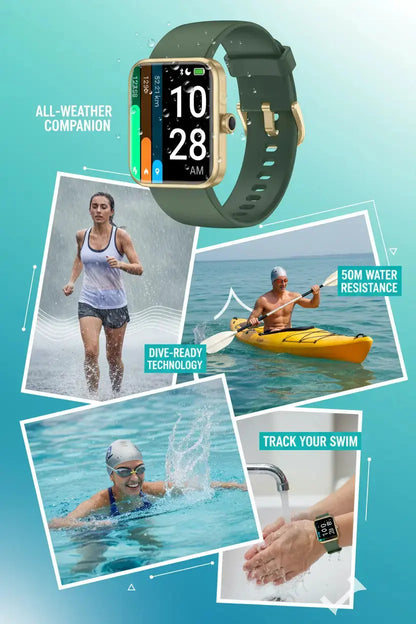 Pautios Smart Watch Fitness Tracker with Blood Oxygen Monitor The Blue Coil