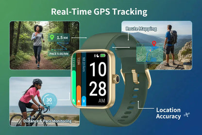 Pautios Smart Watch Fitness Tracker with Blood Oxygen Monitor The Blue Coil