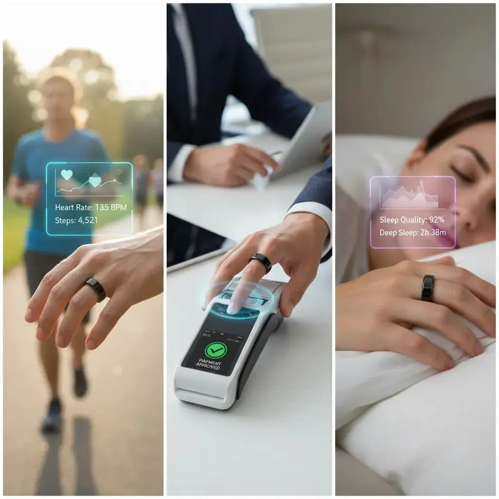 Smart Ring Health Rings Waterproof Heart Rate Monitor Calorie Counter Pedometer Distance Sleep Tracker Long Battery Life Fashion Step Counter Sports Smart Rings for Men Women - The Blue Coil Smart Ring 