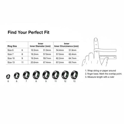 Smart Ring Health Rings Waterproof Heart Rate Monitor Calorie Counter Pedometer Distance Sleep Tracker Long Battery Life Fashion Step Counter Sports Smart Rings for Men Women - The Blue Coil Smart Ring 