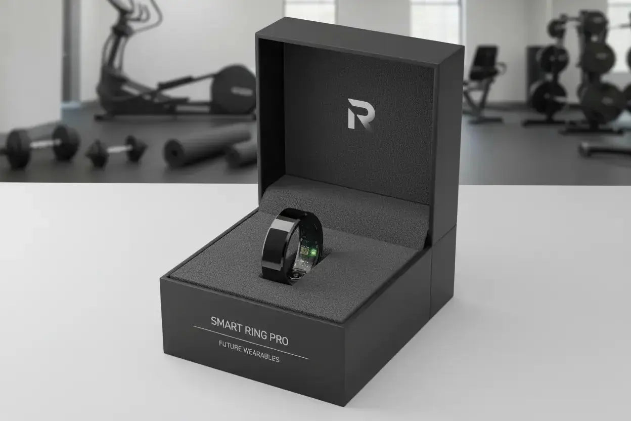 Smart Ring Health Rings Waterproof Heart Rate Monitor Calorie Counter Pedometer Distance Sleep Tracker Long Battery Life Fashion Step Counter Sports Smart Rings for Men Women The Blue Coil