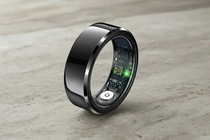 Smart Ring Health Rings Waterproof Heart Rate Monitor Calorie Counter Pedometer Distance Sleep Tracker Long Battery Life Fashion Step Counter Sports Smart Rings for Men Women The Blue Coil