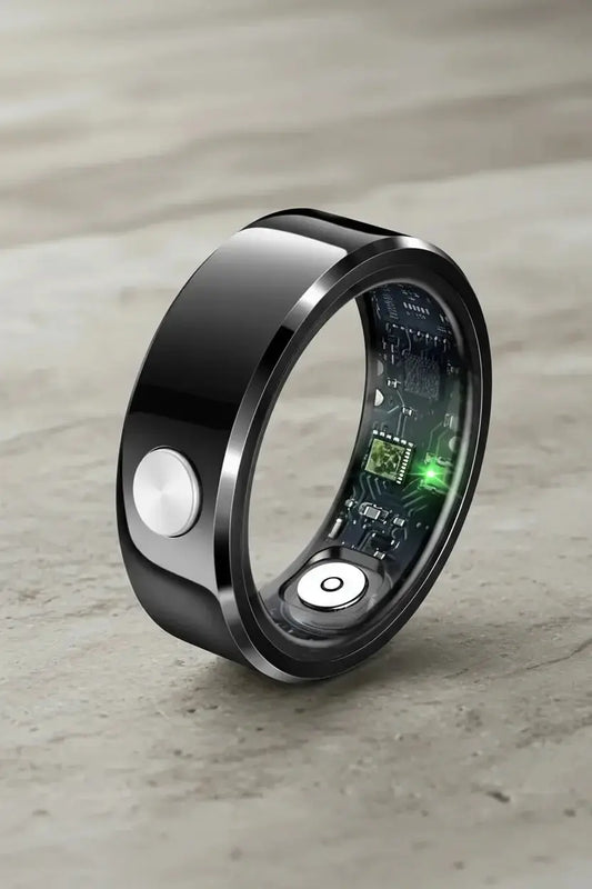 Smart Ring Health Rings Waterproof Heart Rate Monitor Calorie Counter Pedometer Distance Sleep Tracker Long Battery Life Fashion Step Counter Sports Smart Rings for Men Women The Blue Coil