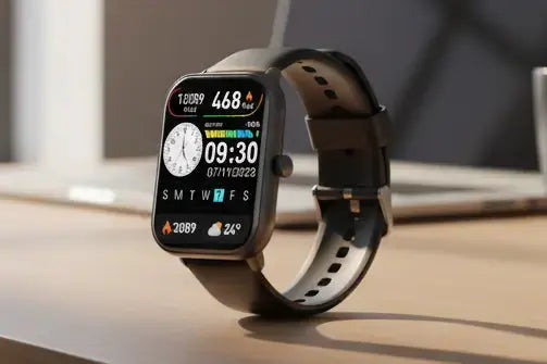 Smart Watch 1.96″ with Bluetooth Call Message Alert Smart Watch for Men 350mAh with 100+ Sports Modes for iOS Android The Blue Coil