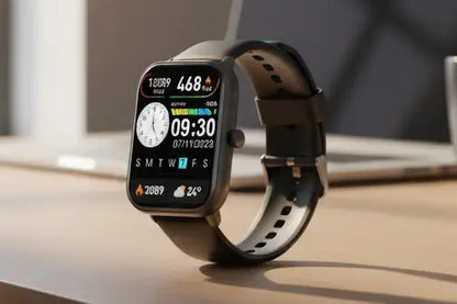 Smart Watch 1.96″ with Bluetooth Call Message Alert Smart Watch for Men 350mAh with 100+ Sports Modes for iOS Android The Blue Coil