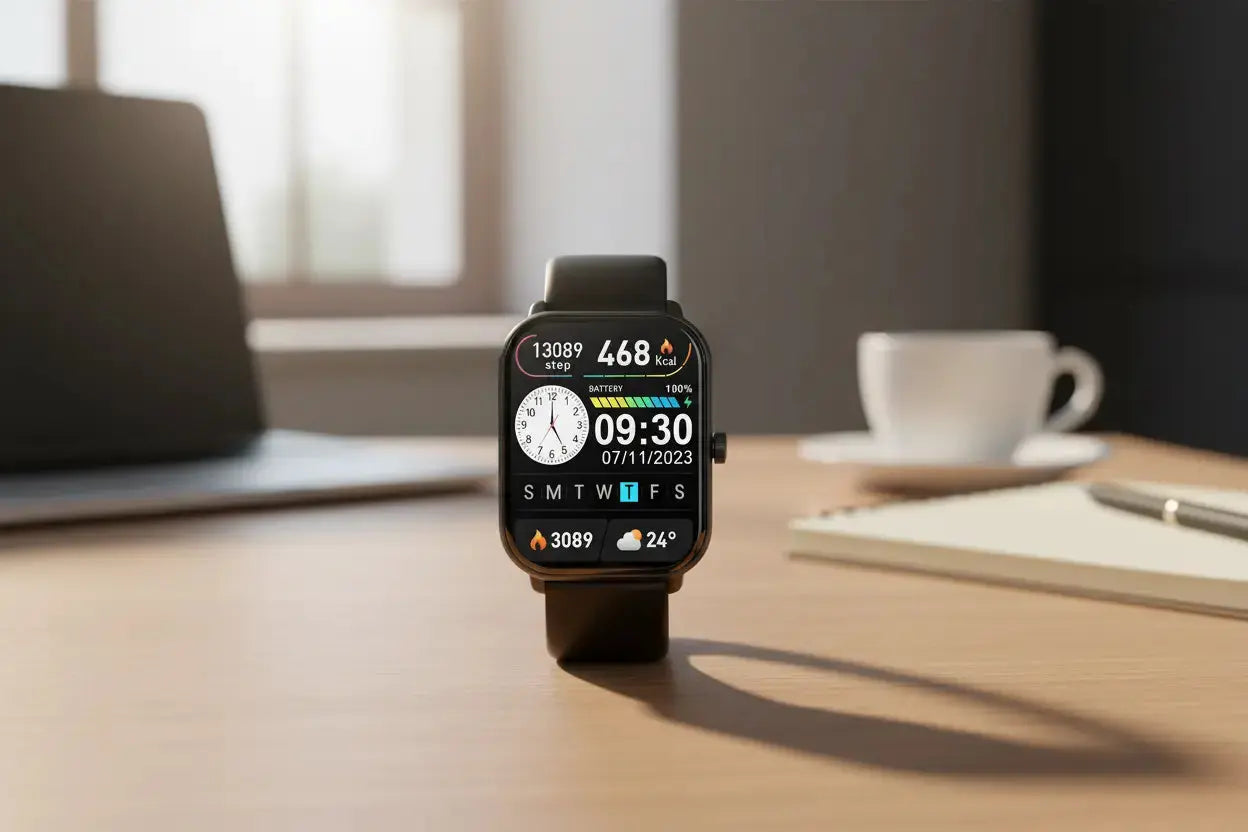 Smart Watch 1.96″ with Bluetooth Call Message Alert Smart Watch for Men 350mAh with 100+ Sports Modes for iOS Android The Blue Coil