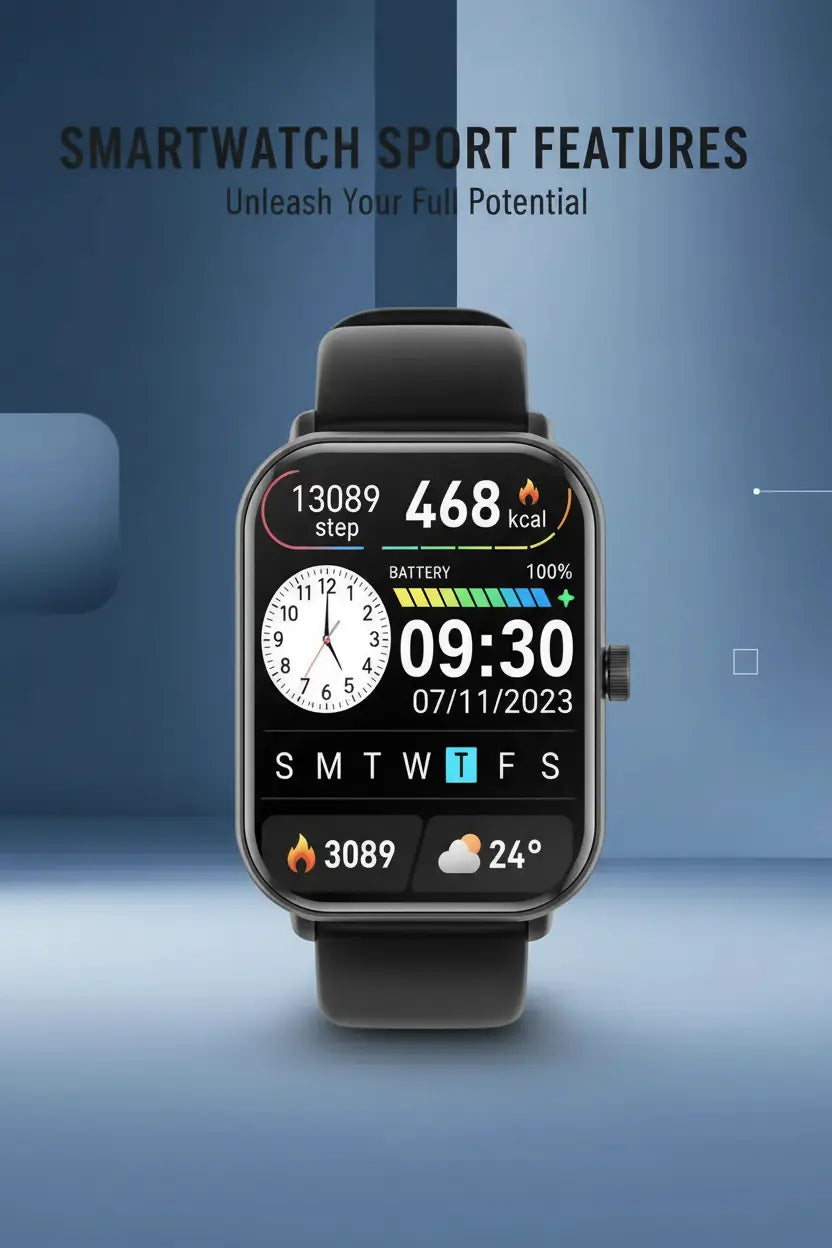 Smart Watch 1.96″ with Bluetooth Call Message Alert Smart Watch for Men 350mAh with 100+ Sports Modes for iOS Android