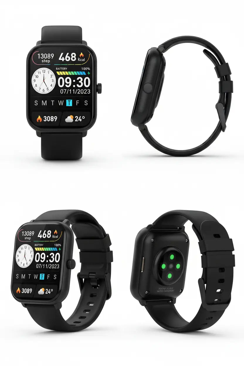 Smart Watch 1.96″ with Bluetooth Call Message Alert Smart Watch for Men 350mAh with 100+ Sports Modes for iOS Android