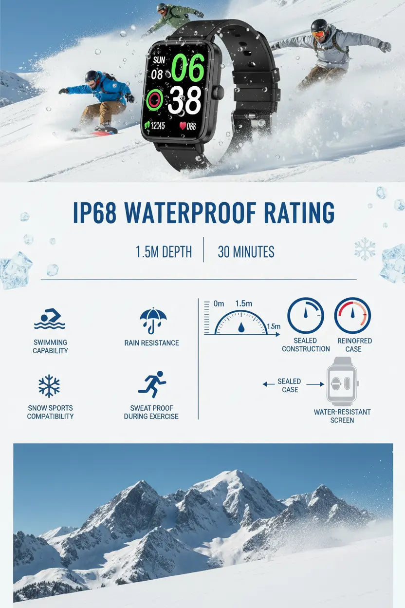 Smart Watch for Men Women Fitness Tracker Watch for iPhone Samsung Android Phone Compatible SmartWatch with Pedometer Heart Rate/Sleep Monitor Blood Oxygen IP68 Waterproof (Black)