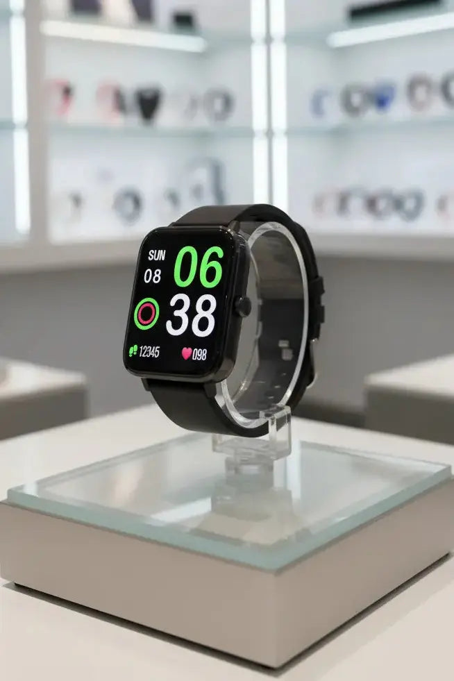 Smart Watch for Men Women Fitness Tracker Watch for iPhone Samsung Android Phone Compatible SmartWatch with Pedometer Heart Rate/Sleep Monitor Blood Oxygen IP68 Waterproof (Black)