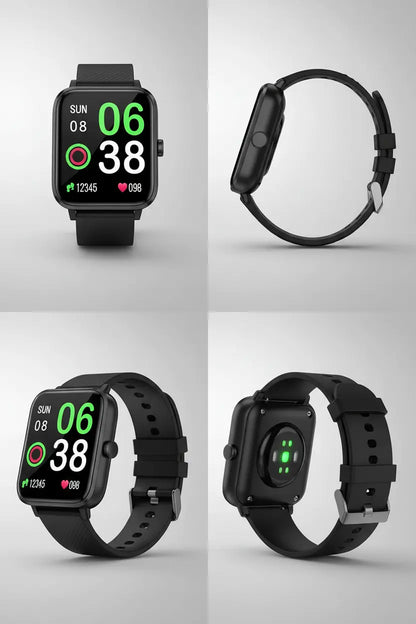 Smart Watch for Men Women Fitness Tracker Watch for iPhone Samsung Android Phone Compatible SmartWatch with Pedometer Heart Rate/Sleep Monitor Blood Oxygen IP68 Waterproof (Black)