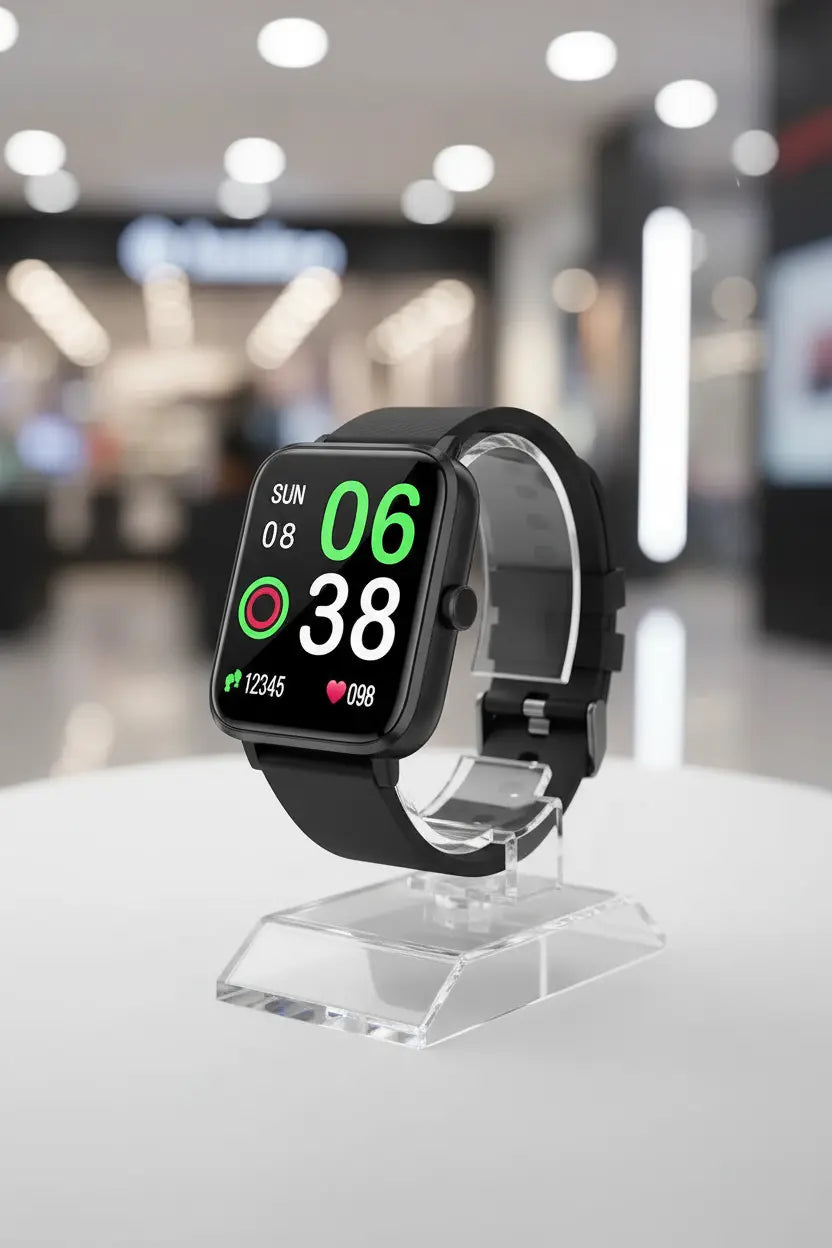 Smart Watch for Men Women Fitness Tracker Watch for iPhone Samsung Android Phone Compatible SmartWatch with Pedometer Heart Rate/Sleep Monitor Blood Oxygen IP68 Waterproof (Black)