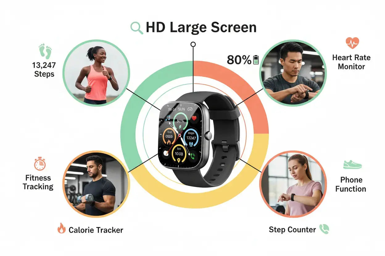 Smartwatch for Women and Men, 191 HD Large Screen, Fitness Tracker, Phone Function The Blue Coil