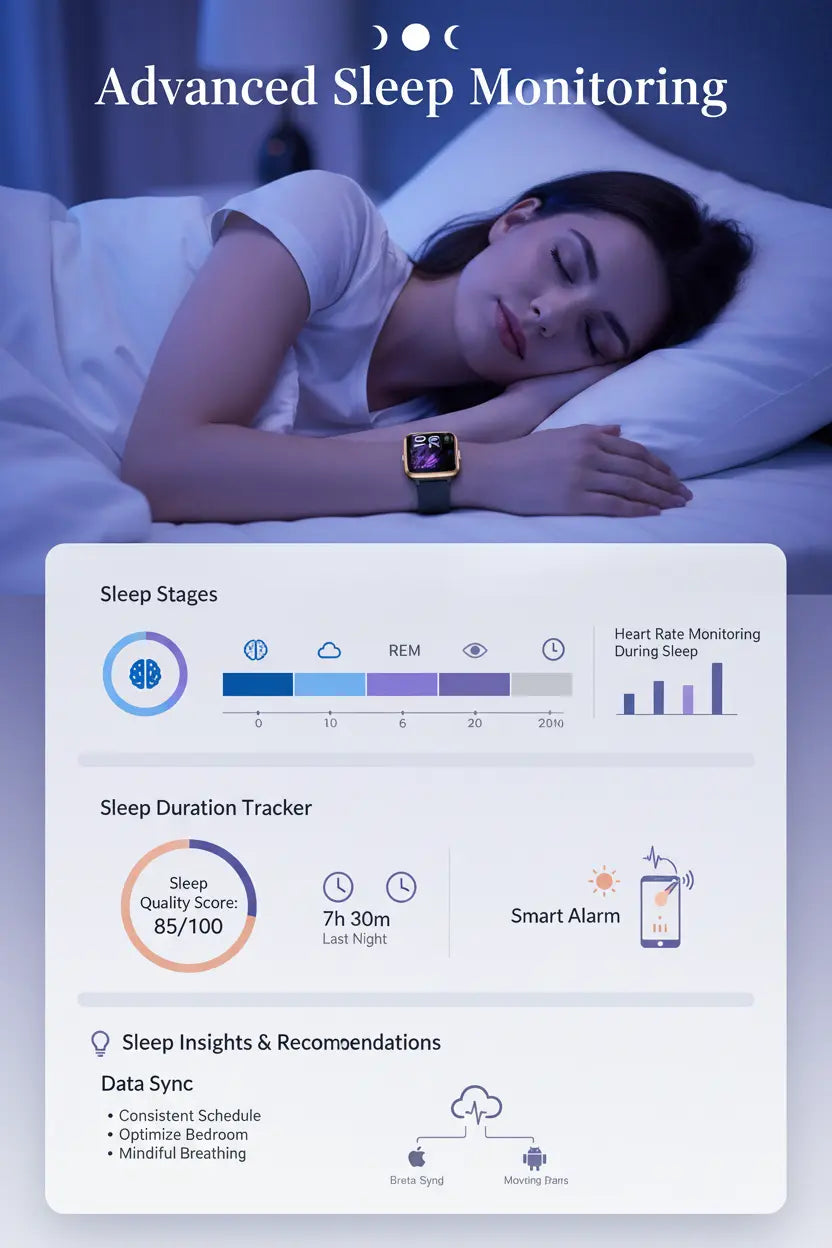 Stiive Fitness Tracker Smart Watch for Men Women Activity Fitness Watch with Heart Rate Monitor Pedometer Sleep Monitor 50 Meters Waterproof Step Tracker Compatible with iOS & Android Phones