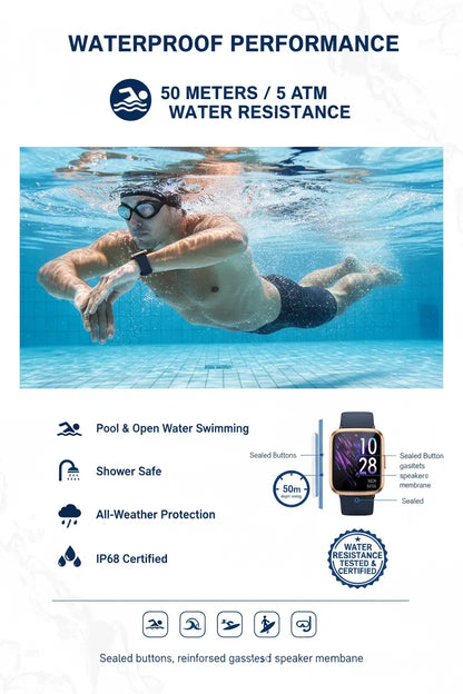 Stiive Fitness Tracker Smart Watch for Men Women Activity Fitness Watch with Heart Rate Monitor Pedometer Sleep Monitor 50 Meters Waterproof Step Tracker Compatible with iOS & Android Phones