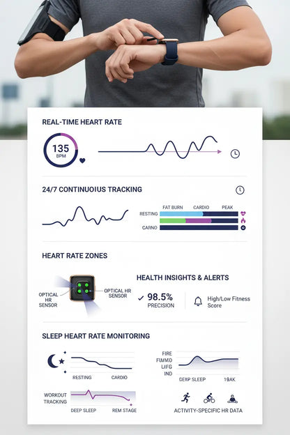 Stiive Fitness Tracker Smart Watch for Men Women Activity Fitness Watch with Heart Rate Monitor Pedometer Sleep Monitor 50 Meters Waterproof Step Tracker Compatible with iOS & Android Phones