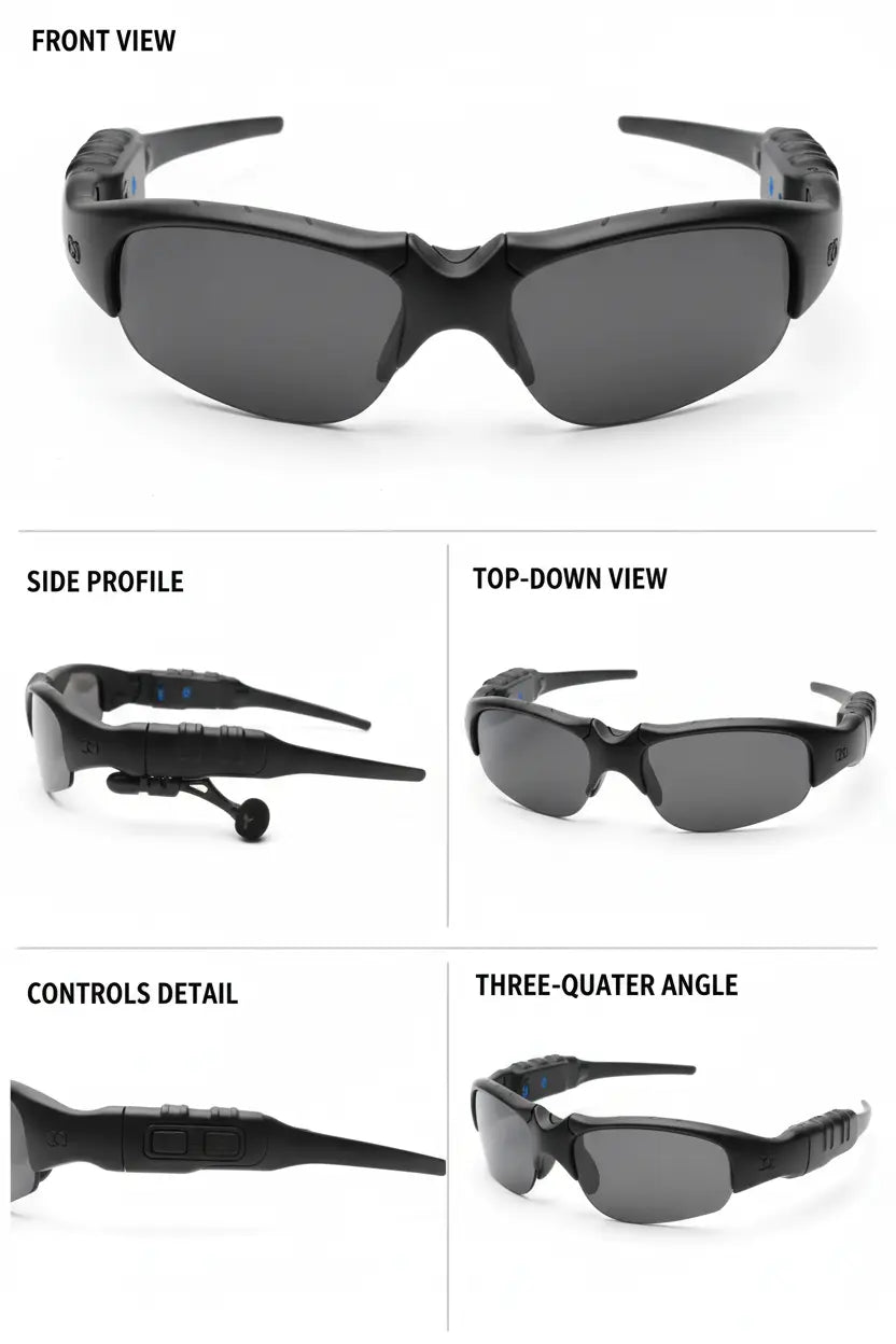 TechKen Sunglasses Headset Headphone Bluetooth Wireless Music Sunglasses Headsets Compatible with iPhone Samsung LG and Smart Phones PC Tablets