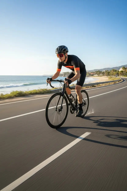 TriEye Cycling Glasses - Cycling Glasses with Rear-view Mirror - Cycling Sunglasses for Men & Women - Sports Sunglasses Cycling Goggles UV-400 - Durable Bicycle Glasses (Red)