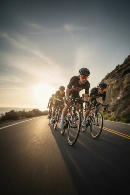 TriEye Cycling Glasses - Cycling Glasses with Rear-view Mirror - Cycling Sunglasses for Men & Women - Sports Sunglasses Cycling Goggles UV-400 - Durable Bicycle Glasses (Red)