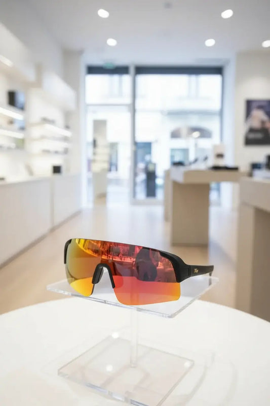 TriEye Cycling Glasses - Cycling Glasses with Rear-view Mirror - Cycling Sunglasses for Men & Women - Sports Sunglasses Cycling Goggles UV-400 - Durable Bicycle Glasses (Red)