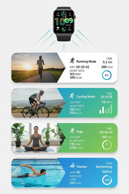 VKROBAG Smart Watch 1.85" - Your Ultimate Fitness Companion The Blue Coil