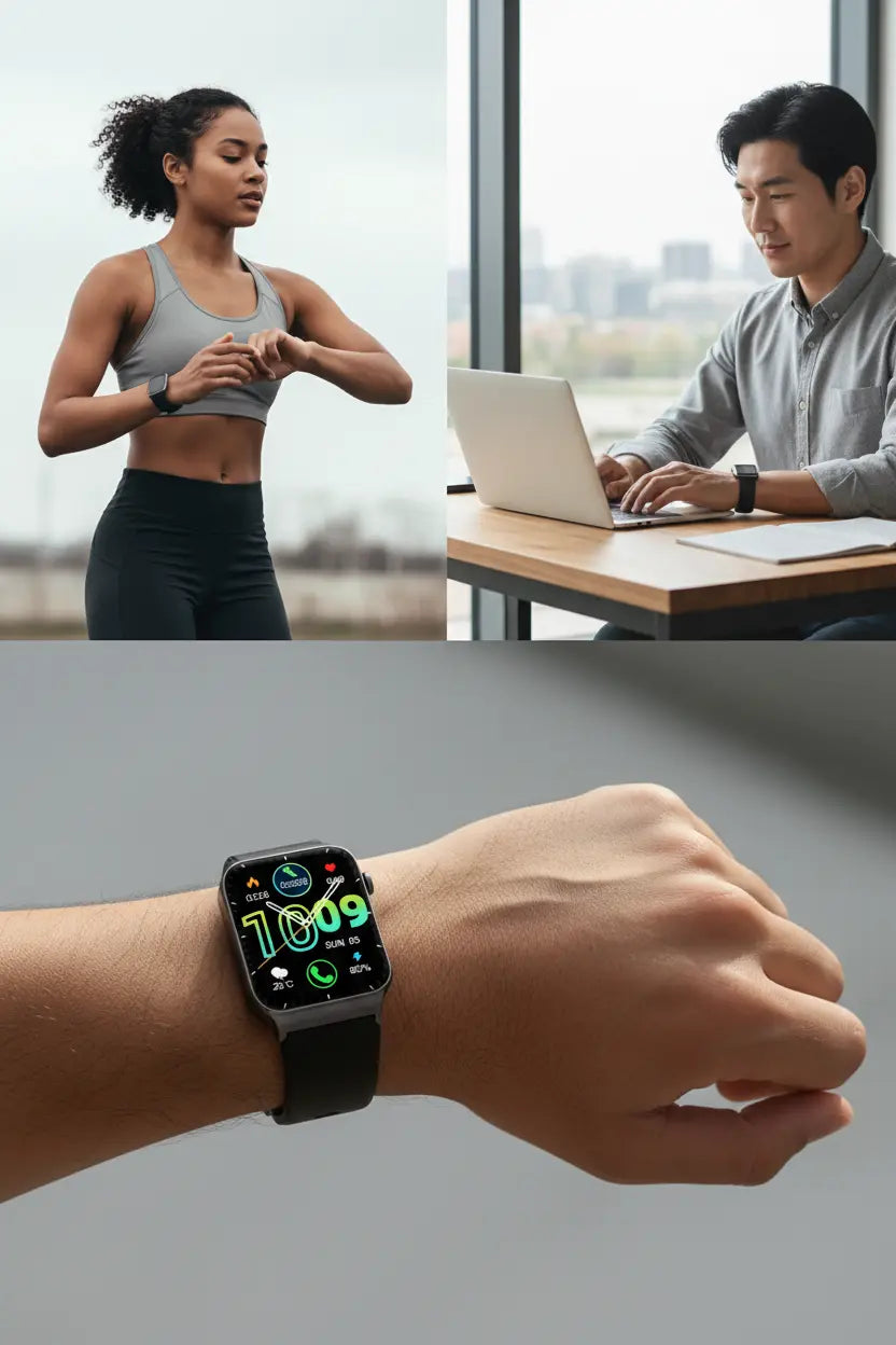 VKROBAG Smart Watch 1.85" - Your Ultimate Fitness Companion The Blue Coil