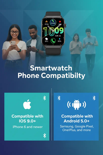 VKROBAG Smart Watch 1.85" - Your Ultimate Fitness Companion The Blue Coil