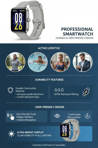 VRPEFIT Smart Watch for Men Women Activity Fitness Tracker with Sleep Monitor1.69" DIY Full Touch Display smartwatch for iPhone Android Phone 5ATM Waterproof