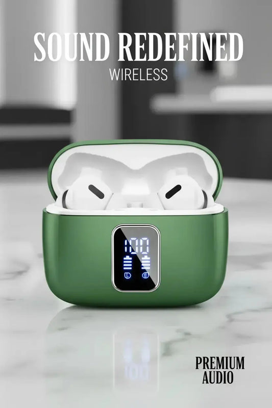 Wireless Earbuds Bluetooth 5.3 Headphones Ear Buds Wireless Earbuds Bluetooth with 4 ENC Noise Cancelling Mic 48H Playtime Stereo LED Power Display IP7 Waterproof Wireless Earphones Pure Green Blue Coil Tech