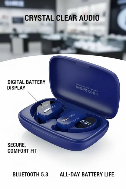 Wireless Earbuds Bluetooth 5.3 Headphones Ear Buds with Microphone 96Hrs Playback Sports Earhook Waterproof in Ear Earphones LED Power Display Headset Zyphorista/OCC1AM