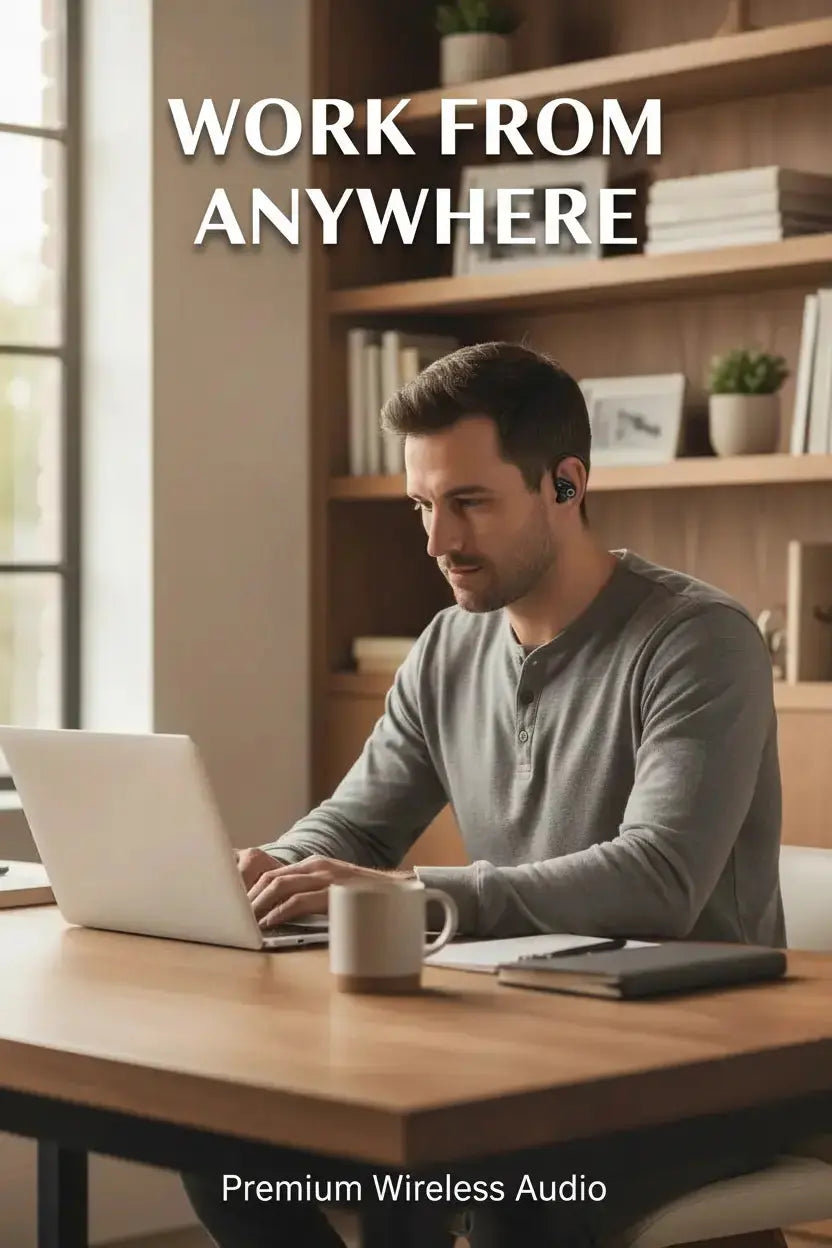 Wireless Earbuds Bluetooth 5.3 Headphones Stereo Bass ENC Noise Cancelling Mic HD Call Over Ear buds with Soft Earhooks for Sports 48H Playtime LED Display IP7 Waterproof Earphones for Android iOS Blue Coil Tech