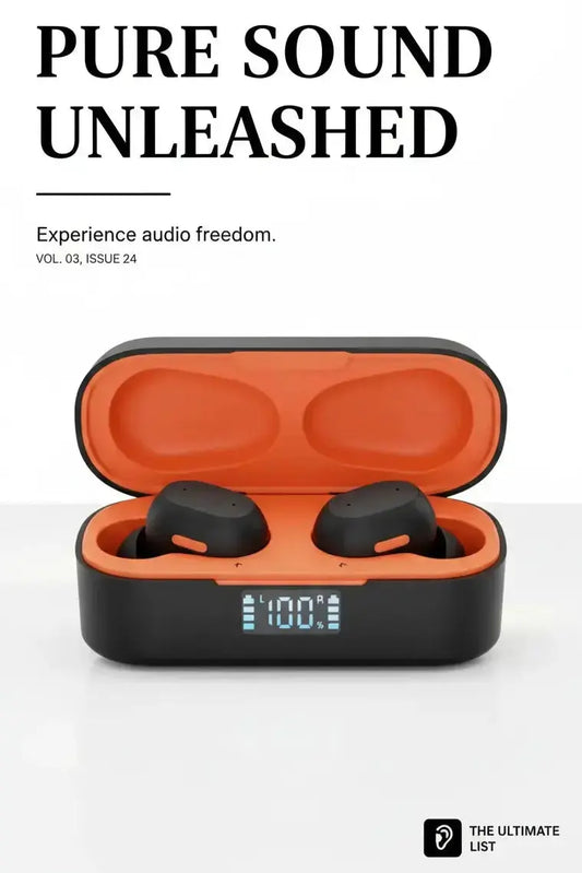 Wireless Earbuds Bluetooth 5.3 Headphones Stereo Bass ENC Noise Cancelling Mic HD Call Over Ear buds with Soft Earhooks for Sports 48H Playtime LED Display IP7 Waterproof Earphones for Android iOS Blue Coil Tech