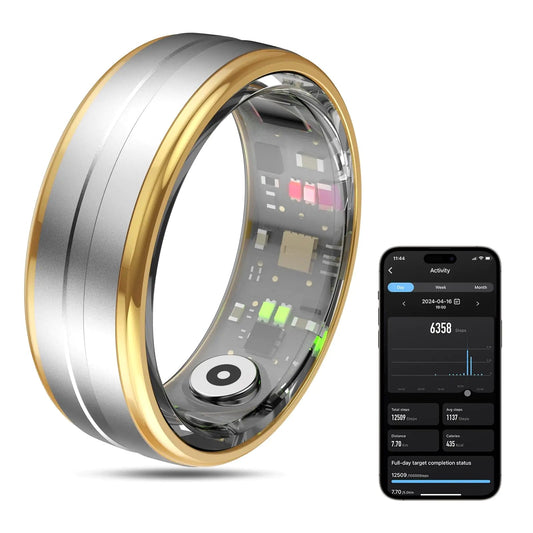 MagLoop Smart Ring Health Tracker for Men/WomenFitness Ring Sleep TrackerFast Charging for Long-Lasting Usefor Pedometer ExerciseMonitor Sleep Heart Rate StressWaterproof (Silver 10) - The Blue Coil Smart Ring 57.99